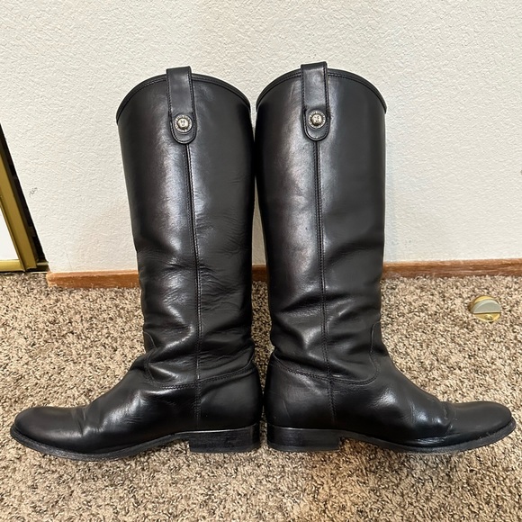 *GUC* FRYE Melissa Button Knee High Black Leather Boots - Picture 5 of 9
